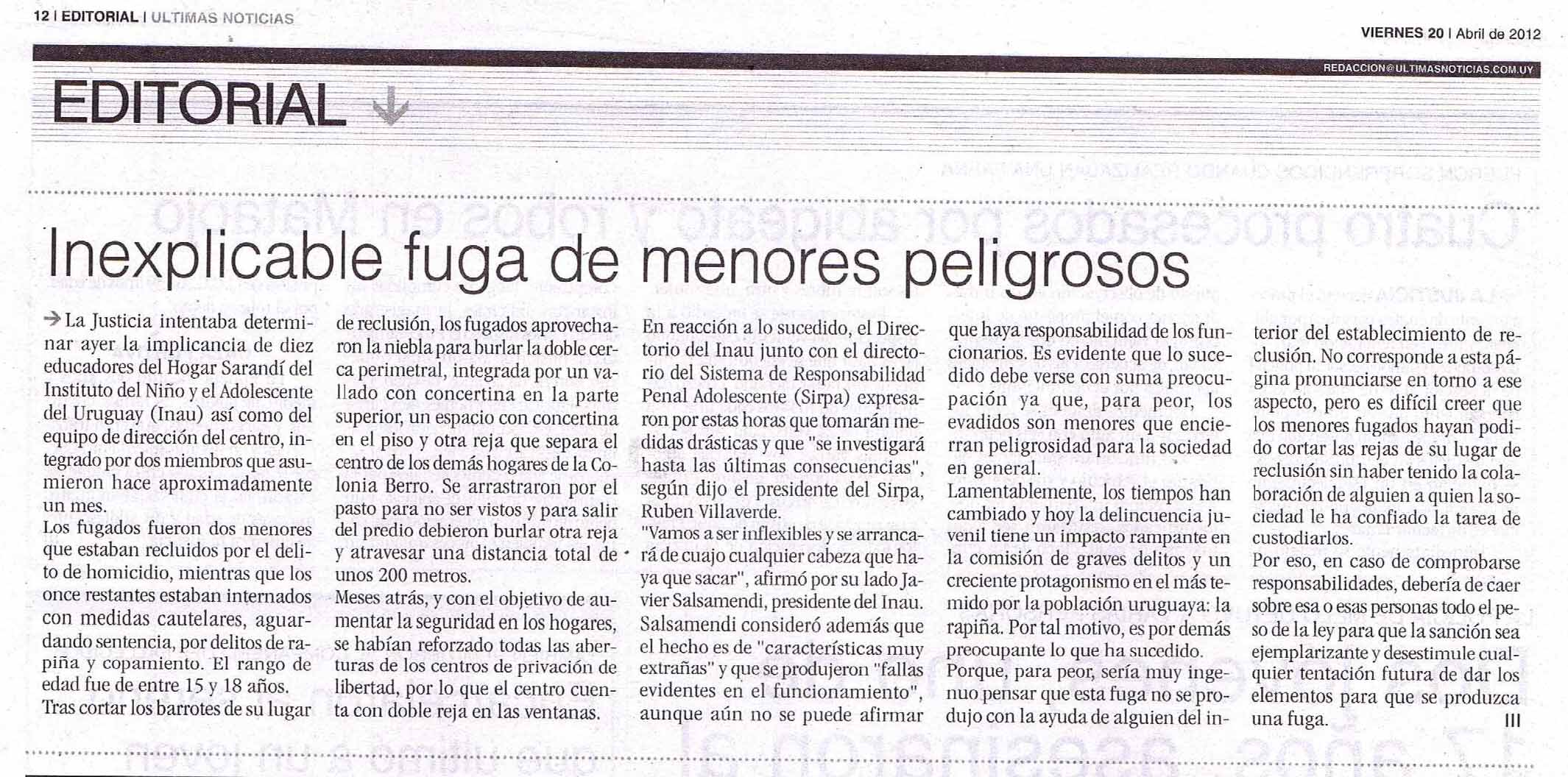 200412 Editioral Últimas Noticias
