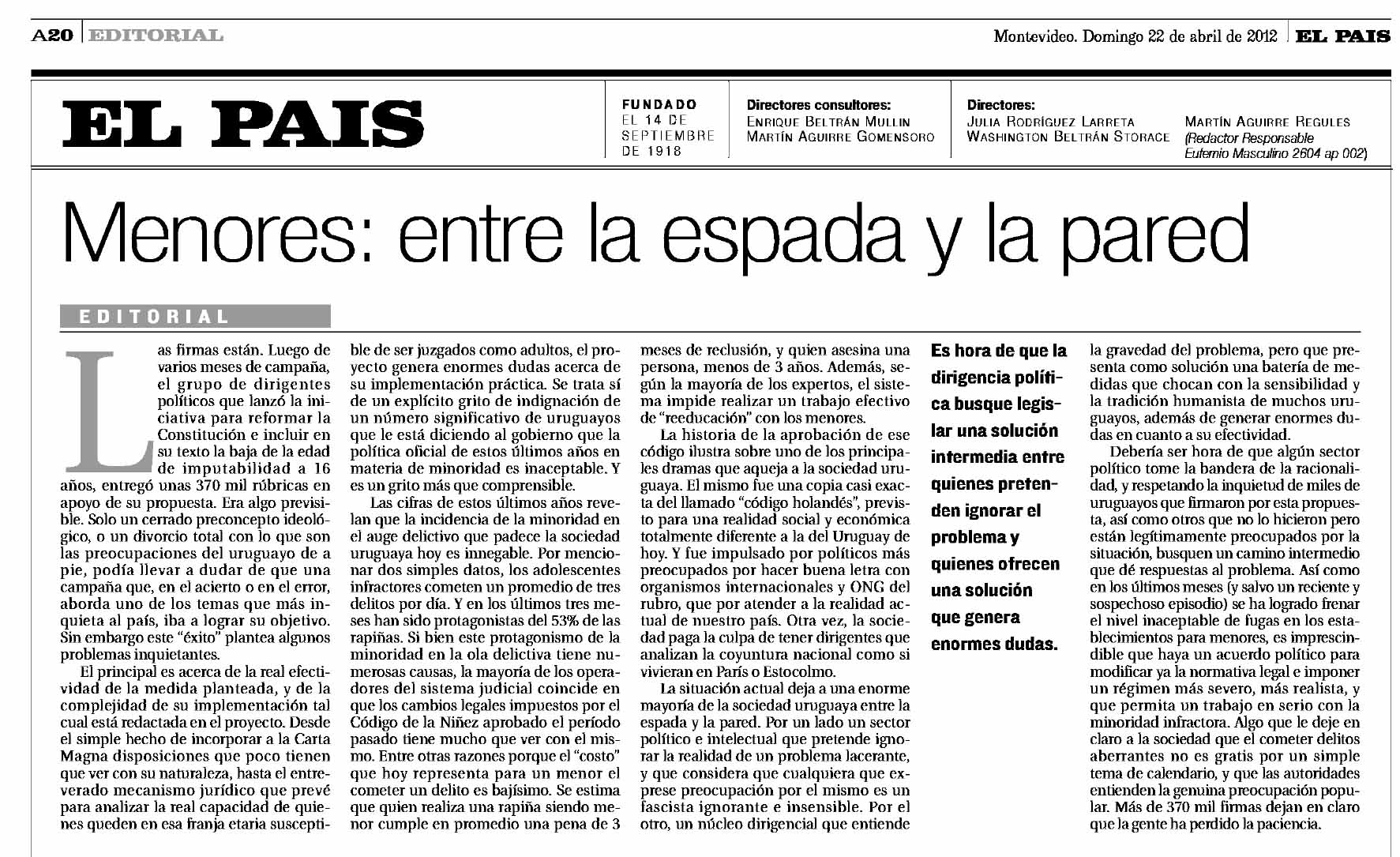 220412 Editorial El País