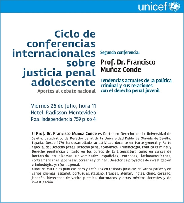 Ciclo de conferencias internacionales sobre justicia penal adolescentes